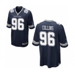 Youth Nike Dallas Cowboys #96 Maliek Collins Navy Blue Team Color NFL Jersey