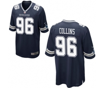 Youth Nike Dallas Cowboys #96 Maliek Collins Navy Blue Team Color NFL Jersey