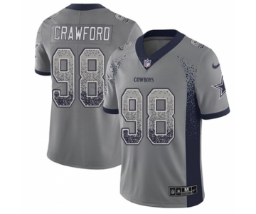 Youth Nike Dallas Cowboys #98 Tyrone Crawford Limited Gray Rush Drift Fashion NFL Jerseys