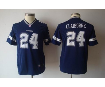 nike youth nfl dallas cowboys #24 claiborne blue[nike]