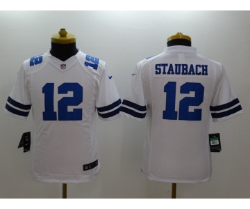 nike youth nfl jerseys dallas cowboys #12 staubach white[nike limited]