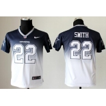 nike youth nfl jerseys dallas cowboys #22 smith blue-white[nike drift fashion][second version]