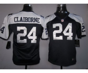 nike youth nfl jerseys dallas cowboys #24 claiborne blue thankgivings[nike]