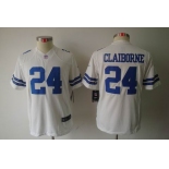 nike youth nfl jerseys dallas cowboys #24 claiborne white[nike limited]