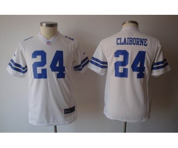 nike youth nfl jerseys dallas cowboys #24 claiborne white[nike]