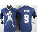 nike youth nfl jerseys dallas cowboys #9 romo blue[portrait fashion]