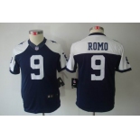 nike youth nfl jerseys dallas cowboys #9 romo grey blue[nike limited throwback]