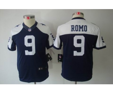 nike youth nfl jerseys dallas cowboys #9 romo grey blue[nike limited throwback]