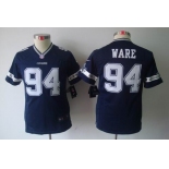 nike youth nfl jerseys dallas cowboys #94 ware blue[nike limited]