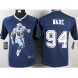 nike youth nfl jerseys dallas cowboys #94 ware blue[portrait fashion]