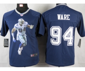 nike youth nfl jerseys dallas cowboys #94 ware blue[portrait fashion]