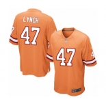 Men's Nike Tampa Bay Buccaneers #47 John Lynch Game Orange Glaze Alternate NFL Jersey