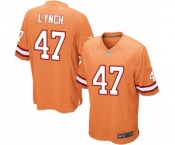 Men's Nike Tampa Bay Buccaneers #47 John Lynch Game Orange Glaze Alternate NFL Jersey