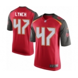 Men's Nike Tampa Bay Buccaneers #47 John Lynch Game Red Team Color NFL Jersey