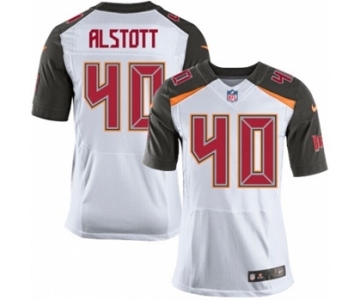 Men's Nike Tampa Bay Buccaneers #40 Mike Alstott Elite White NFL Jersey