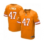 Men's Nike Tampa Bay Buccaneers #47 John Lynch Elite Orange Glaze Alternate NFL Jersey