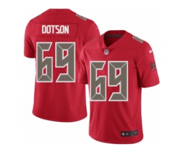 Men's Nike Tampa Bay Buccaneers #69 Demar Dotson Elite Red Rush NFL Jersey