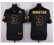 Nike Tampa Bay Buccaneers #3 Jameis Winston Black Pro Line Gold Collection Jersey[Elite]