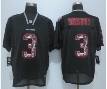 nike nfl jerseys tampa bay buccaneers #3 winston black[Elite united sideline]