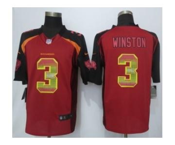 2015 new nike tampa bay buccaneers #3 winston red strobe jerseys[limited]