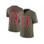 Men Nike Tampa Bay Buccaneers #13 Mike Evans Limited Olive 2017 Salute to Service NFL Jersey