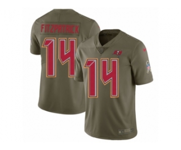 Men Nike Tampa Bay Buccaneers #14 Ryan Fitzpatrick Limited Olive 2017 Salute to Service NFL Jersey