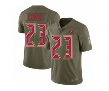 Men Nike Tampa Bay Buccaneers #23 Chris Conte Limited Olive 2017 Salute to Service NFL Jersey