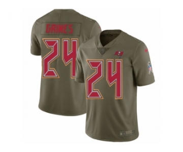 Men Nike Tampa Bay Buccaneers #24 Brent Grimes Limited Olive 2017 Salute to Service NFL Jersey