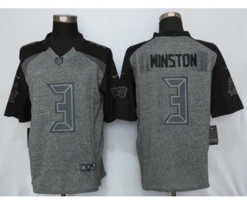 Men Nike Tampa Bay Buccaneers #3 Jameis Winston Gray Stitched Limited Jersey