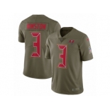 Men Nike Tampa Bay Buccaneers #3 Jameis Winston Limited Olive 2017 Salute to Service NFL Jerse