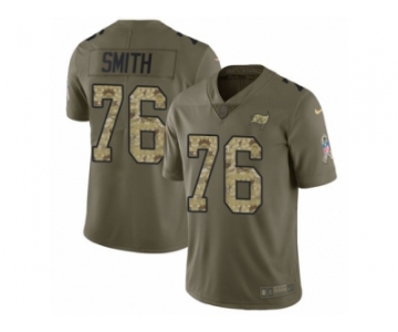 Men Nike Tampa Bay Buccaneers #76 Donovan Smith Limited Olive Camo 2017 Salute to Service NFL Jersey