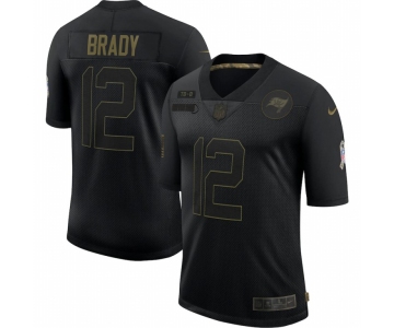 Men Tampa Bay Buccaneers #12 Tom Brady Nike 2020 Salute To Service Limited Jersey Black