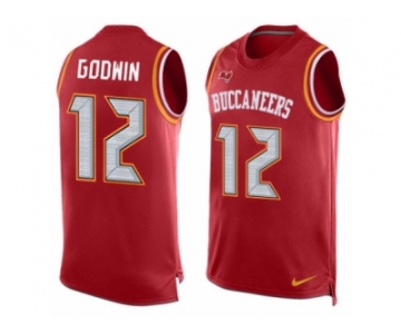 Men's Nike Tampa Bay Buccaneers #12 Chris Godwin Limited Red Player Name & Number Tank Top NFL Jersey