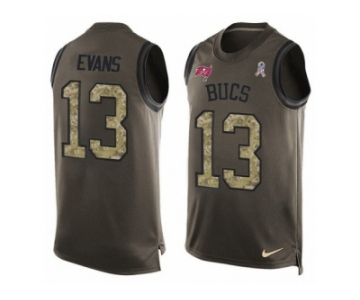 Men's Nike Tampa Bay Buccaneers #13 Mike Evans Limited Green Salute to Service Tank Top NFL Jersey