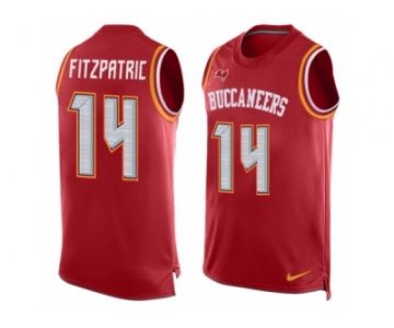 Men's Nike Tampa Bay Buccaneers #14 Ryan Fitzpatrick Limited Red Player Name & Number Tank Top NFL Jersey