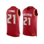 Men's Nike Tampa Bay Buccaneers #21 Justin Evans Limited Red Player Name & Number Tank Top NFL Jersey