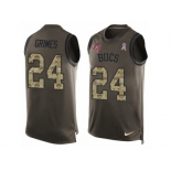 Men's Nike Tampa Bay Buccaneers #24 Brent Grimes Limited Green Salute to Service Tank Top NFL Jersey