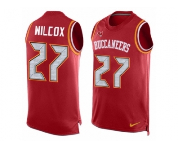 Men's Nike Tampa Bay Buccaneers #27 J.J. Wilcox Limited Red Player Name & Number Tank Top NFL Jersey