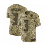 Men's Nike Tampa Bay Buccaneers #3 Jameis Winston Limited Camo 2018 Salute to Service NFL Jersey