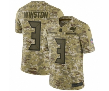 Men's Nike Tampa Bay Buccaneers #3 Jameis Winston Limited Camo 2018 Salute to Service NFL Jersey