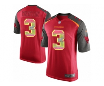 Men's Nike Tampa Bay Buccaneers #3 Jameis Winston Limited Red Strobe NFL Jersey