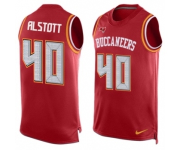 Men's Nike Tampa Bay Buccaneers #40 Mike Alstott Limited Red Player Name & Number Tank Top NFL Jersey