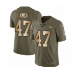 Men's Nike Tampa Bay Buccaneers #47 John Lynch Limited Olive Gold 2017 Salute to Service NFL Jersey