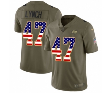 Men's Nike Tampa Bay Buccaneers #47 John Lynch Limited Olive USA Flag 2017 Salute to Service NFL Jersey