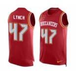 Men's Nike Tampa Bay Buccaneers #47 John Lynch Limited Red Player Name & Number Tank Top NFL Jersey