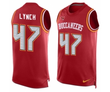 Men's Nike Tampa Bay Buccaneers #47 John Lynch Limited Red Player Name & Number Tank Top NFL Jersey