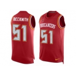 Men's Nike Tampa Bay Buccaneers #51 Kendell Beckwith Limited Red Player Name & Number Tank Top NFL Jersey