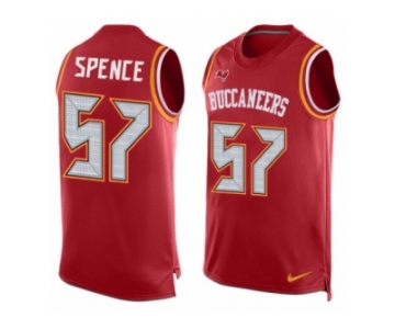 Men's Nike Tampa Bay Buccaneers #57 Noah Spence Limited Red Player Name & Number Tank Top NFL Jersey