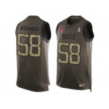 Men's Nike Tampa Bay Buccaneers #58 Kwon Alexander Limited Green Salute to Service Tank Top NFL Jersey