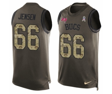 Men's Nike Tampa Bay Buccaneers #66 Ryan Jensen Limited Green Salute to Service Tank Top NFL Jersey